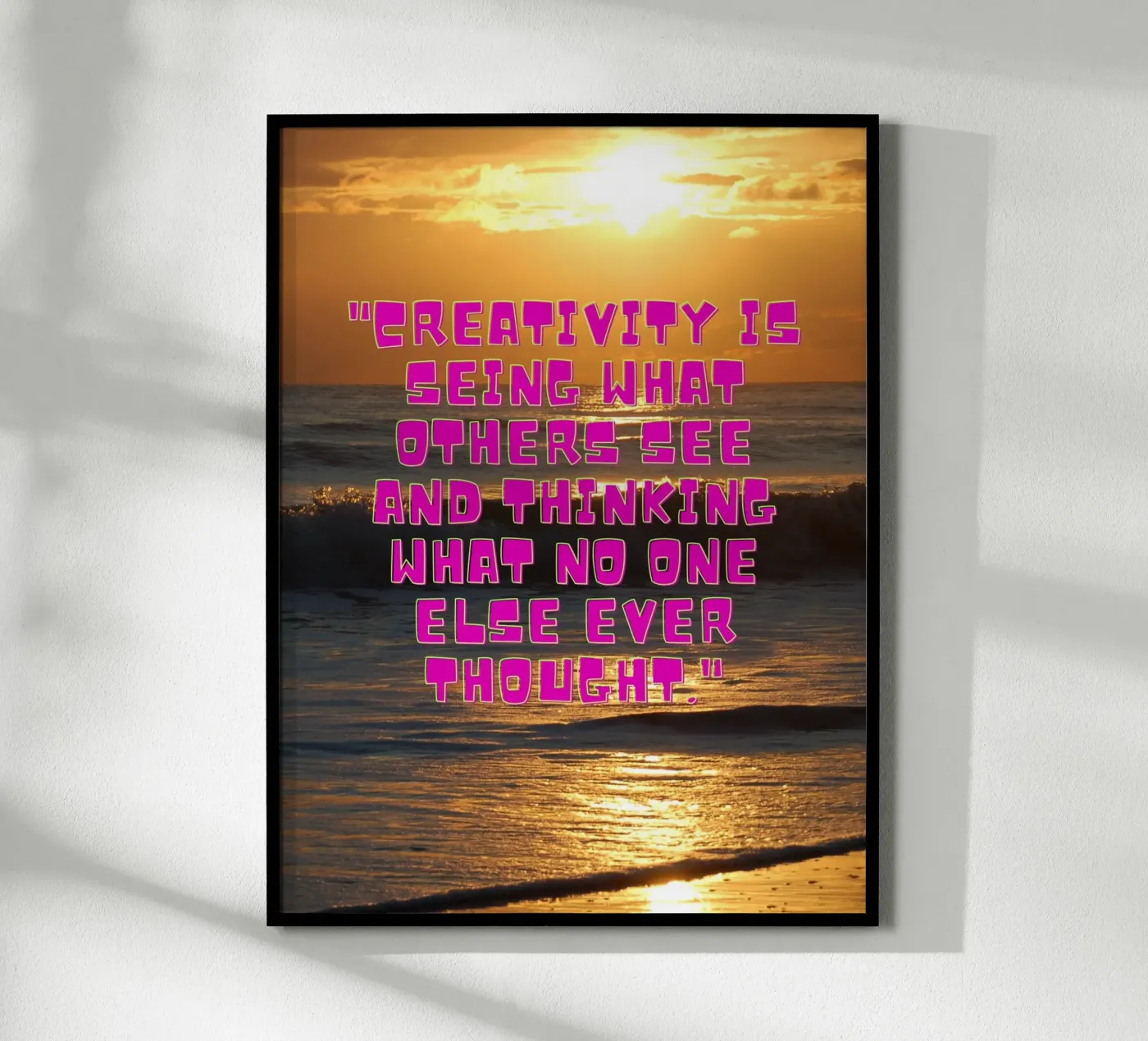 Creative Sunrise poster by inspirational quote