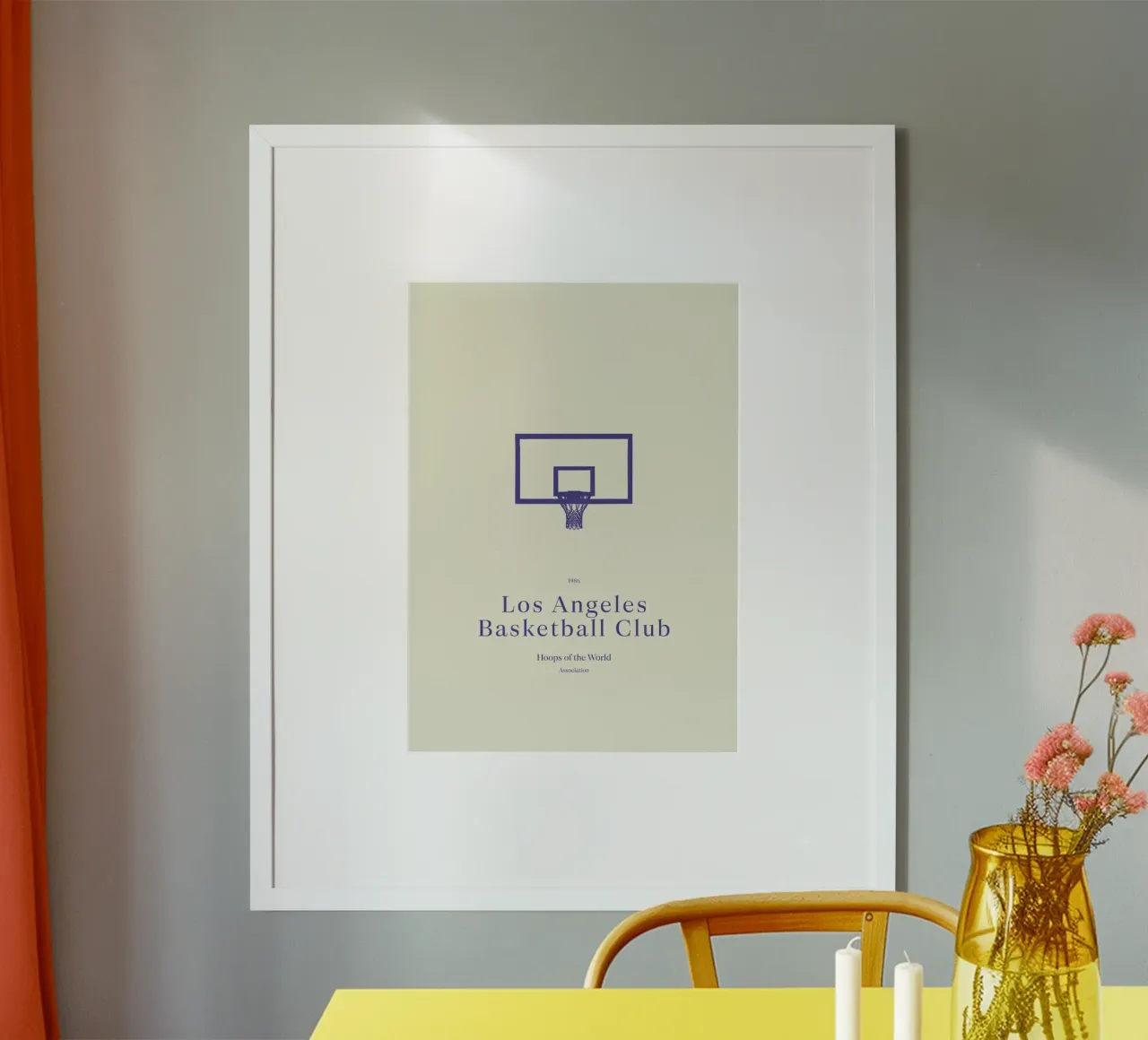 Boho Retro Sports 6 Basketball Hoop 3 poster da Boho Print Collection