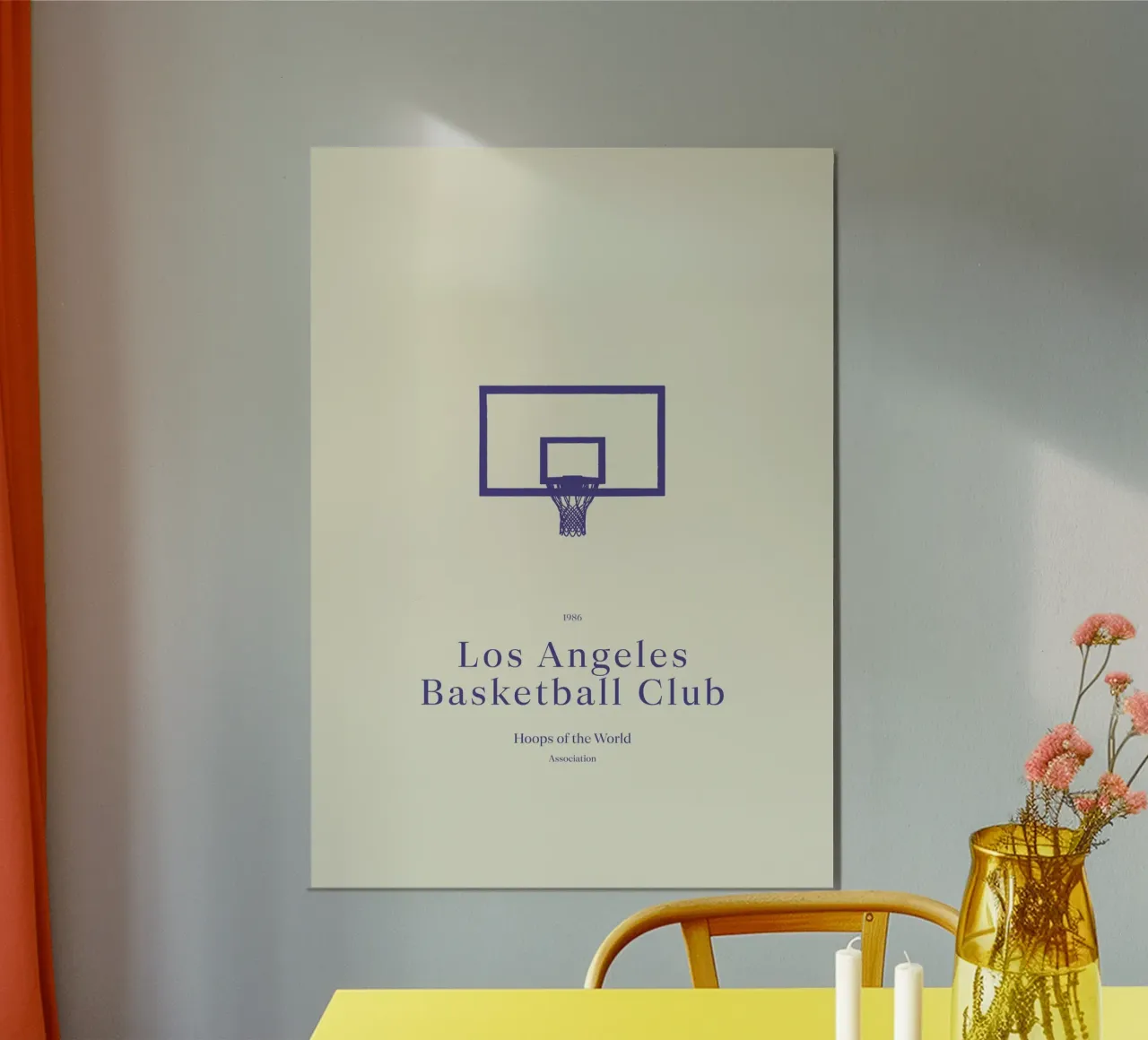 Boho Retro Sports 6 Basketball Hoop 3 poster da Boho Print Collection