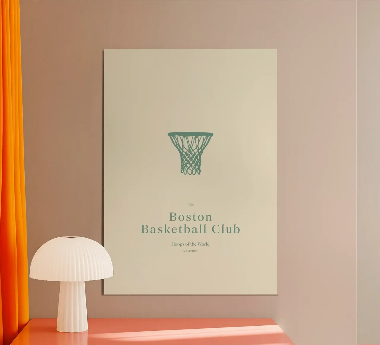Boho Retro Sports 6 Basketball Hoop 4 poster da Boho Print Collection