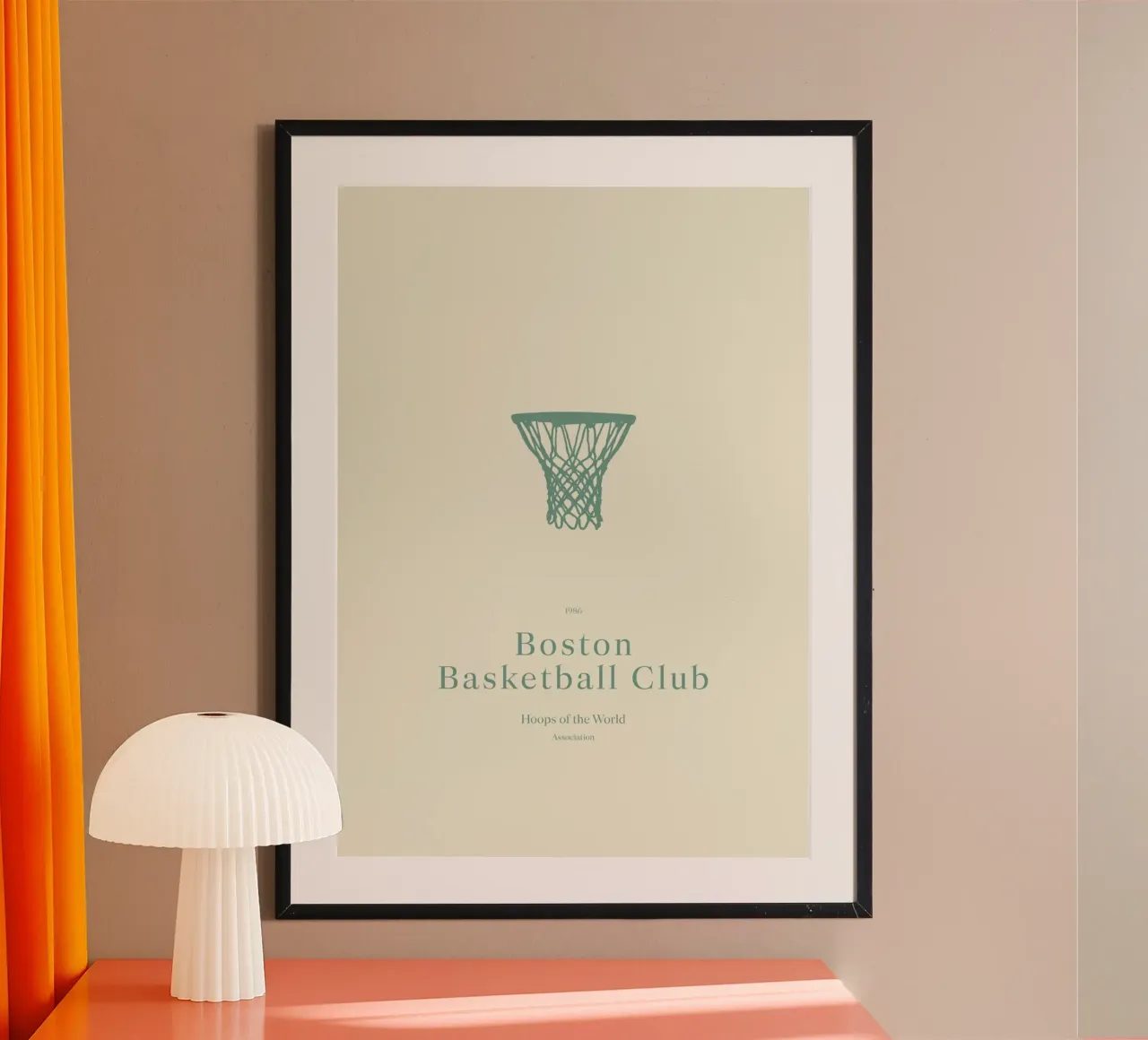 Boho Retro Sports 6 Basketball Hoop 4 poster da Boho Print Collection