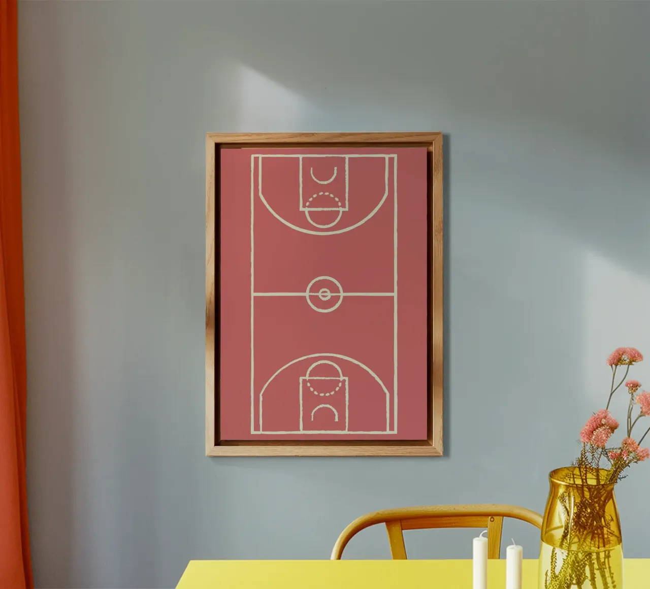 Boho Retro Sports 7 Basketball Zone 1 alluminio dibond da Boho Print Collection