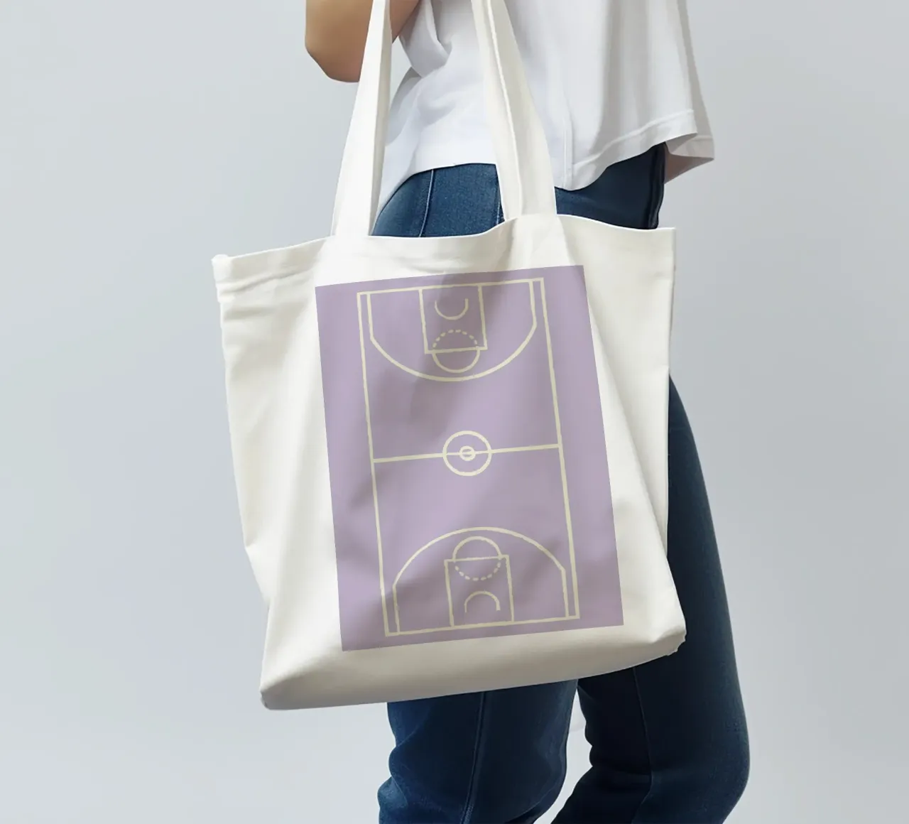 Boho Retro Sports 7 Basketball Zone 3 borsa in juta da Boho Print Collection