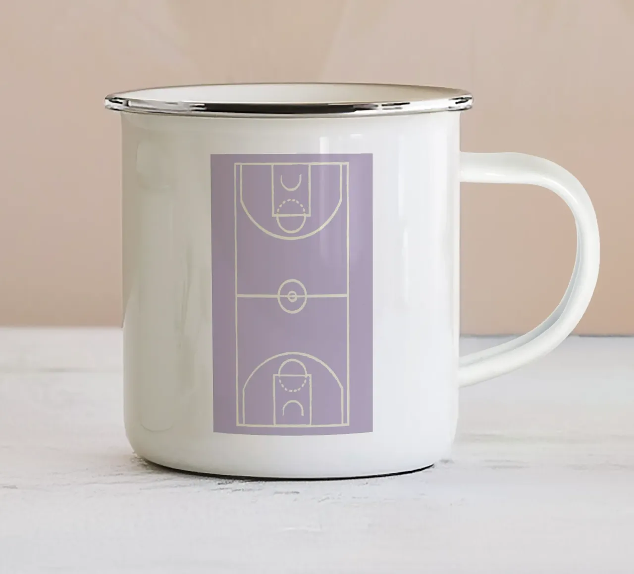 Boho Retro Sports 7 Basketball Zone 3 tazza in smalto da Boho Print Collection