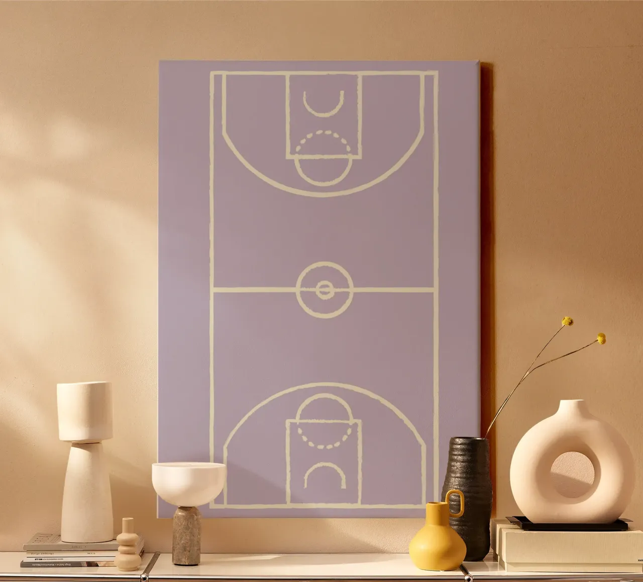 Boho Retro Sports 7 Basketball Zone 3 canvas by Boho Print Collection