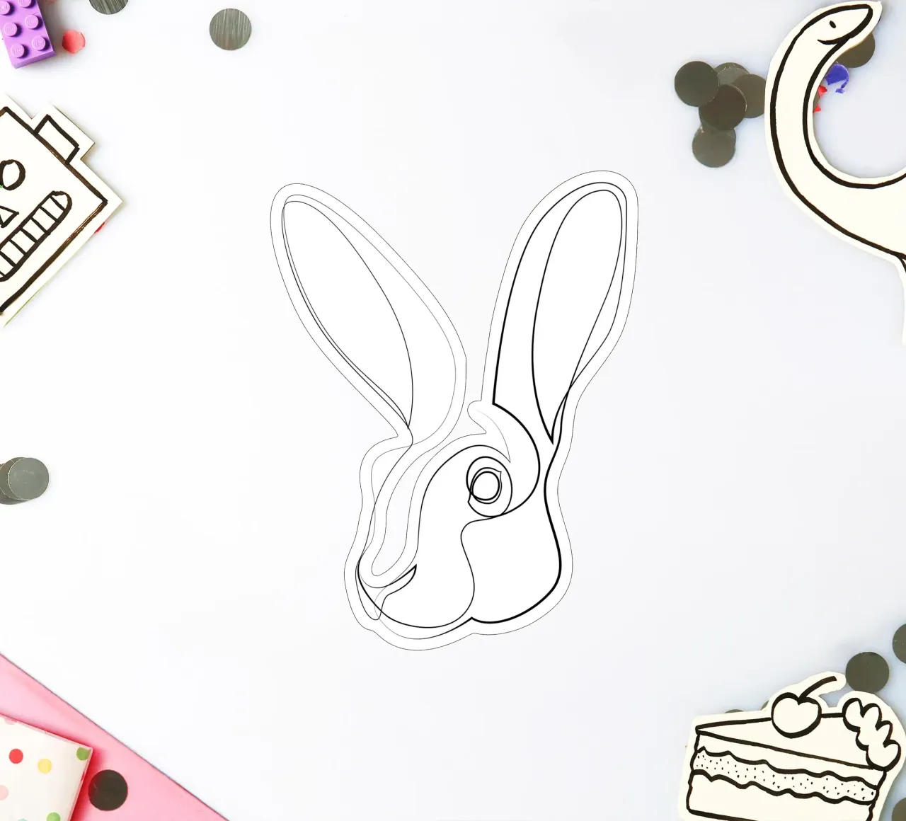 Jackrabbit - lepre a una linea adesivo da Addillum