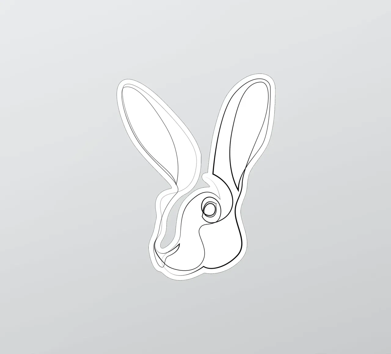 Jackrabbit - lepre a una linea adesivo da Addillum