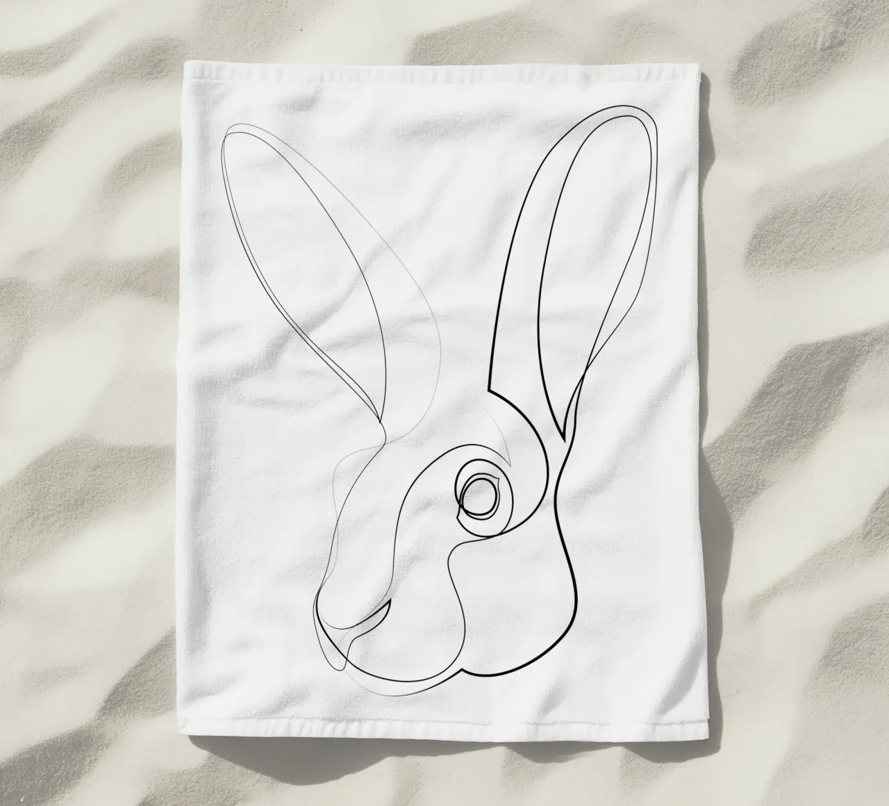 Jackrabbit - lepre a una linea telo mare da Addillum