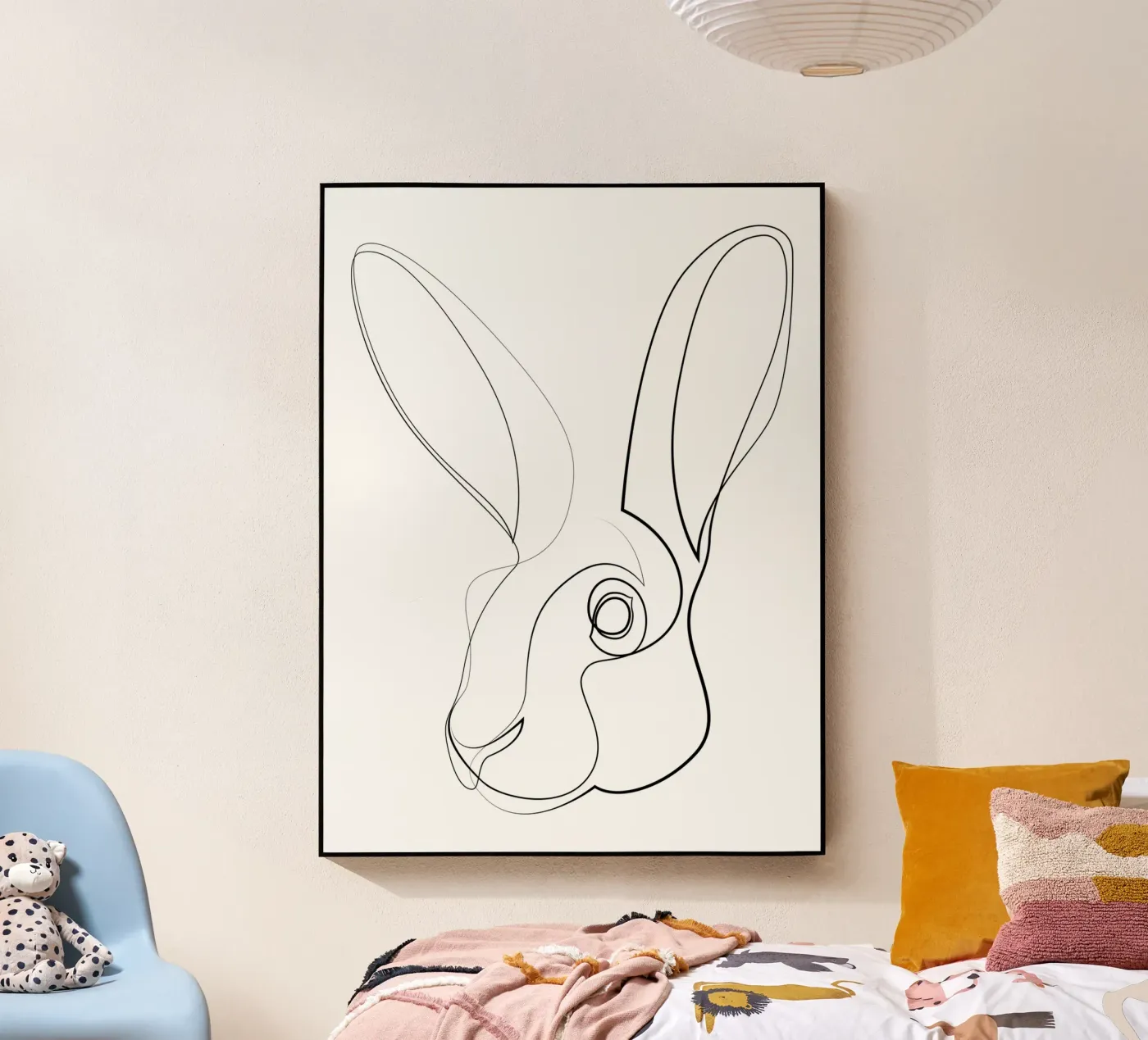 Jackrabbit - lepre a una linea plexiglass da Addillum