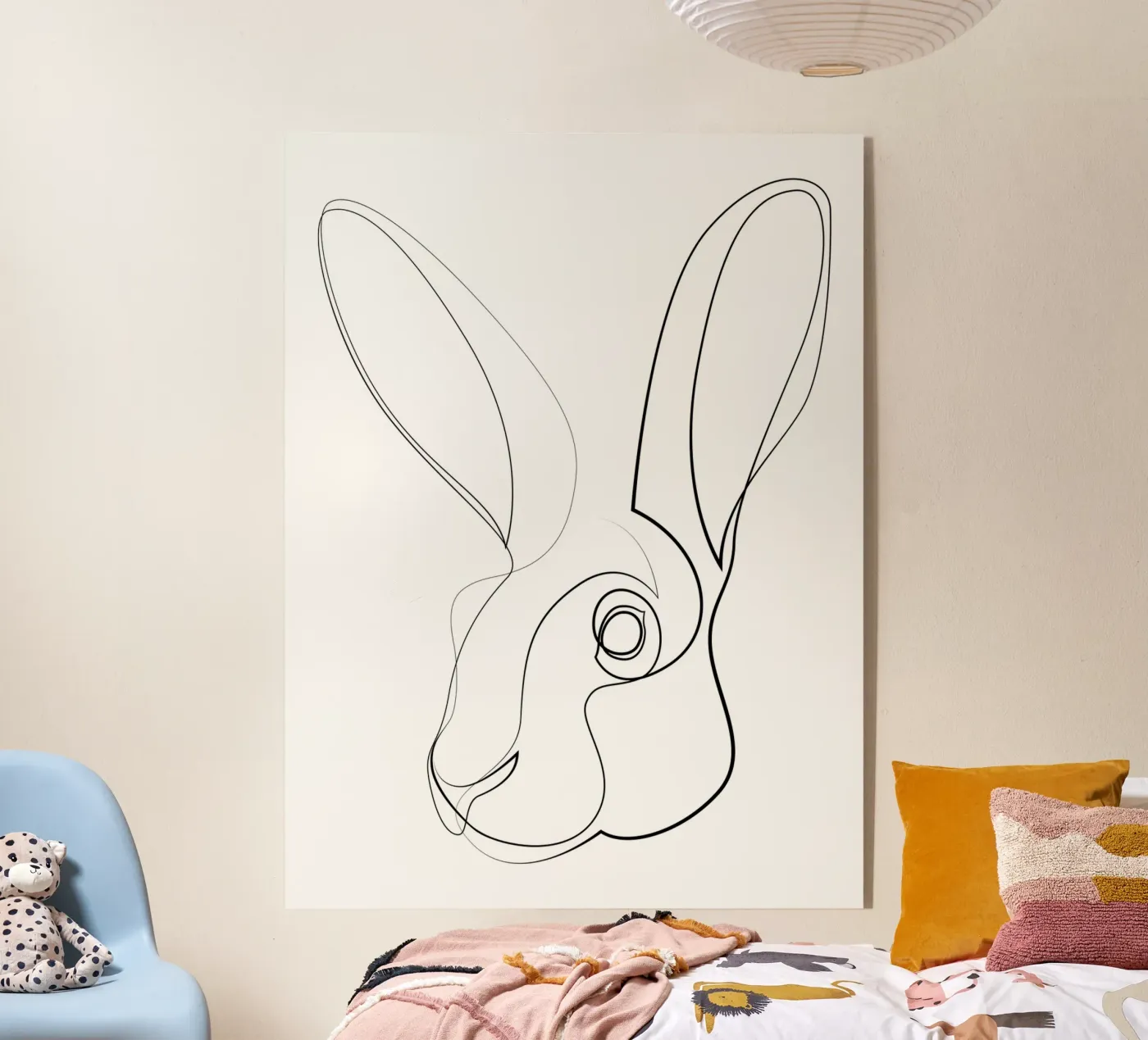 Jackrabbit - lepre a una linea plexiglass da Addillum