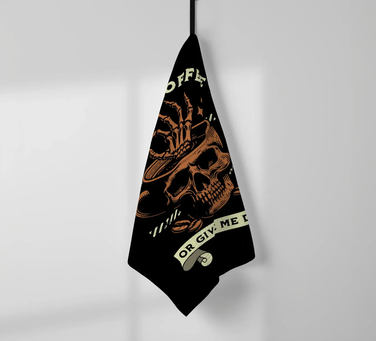 Give Me Coffee tea towel by Gunawan Rb