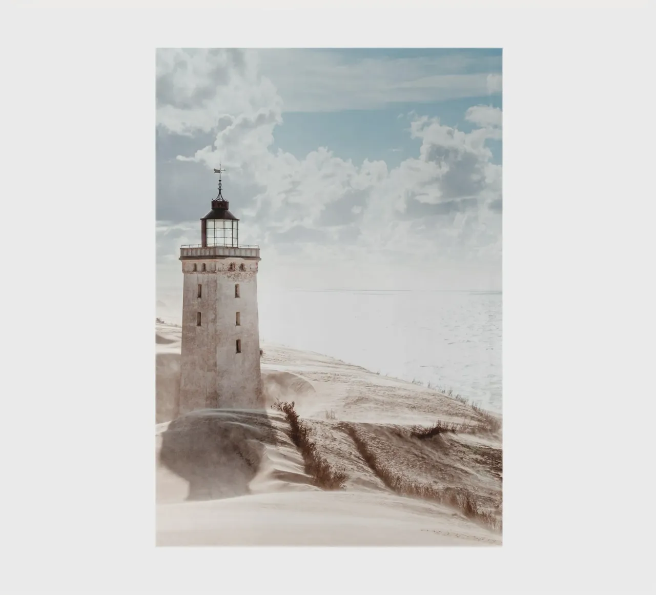 Lonely lighthouse in sand dunes - coastal art photography notebook by Whole©