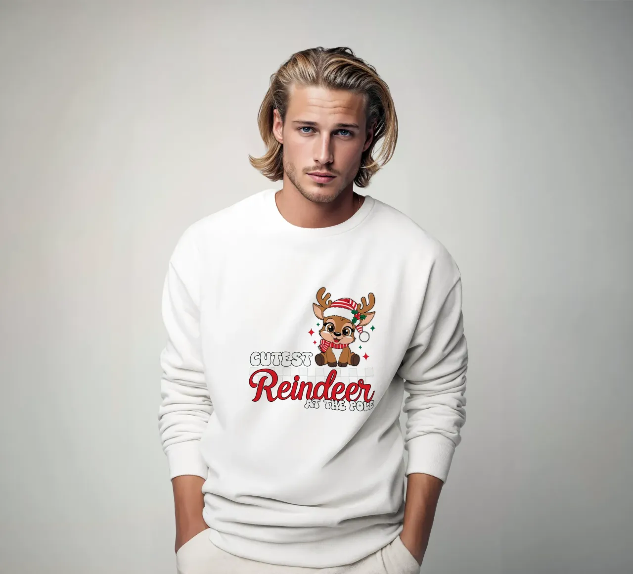 Coutest Reindeer at the Pole sweat de edsonramosart
