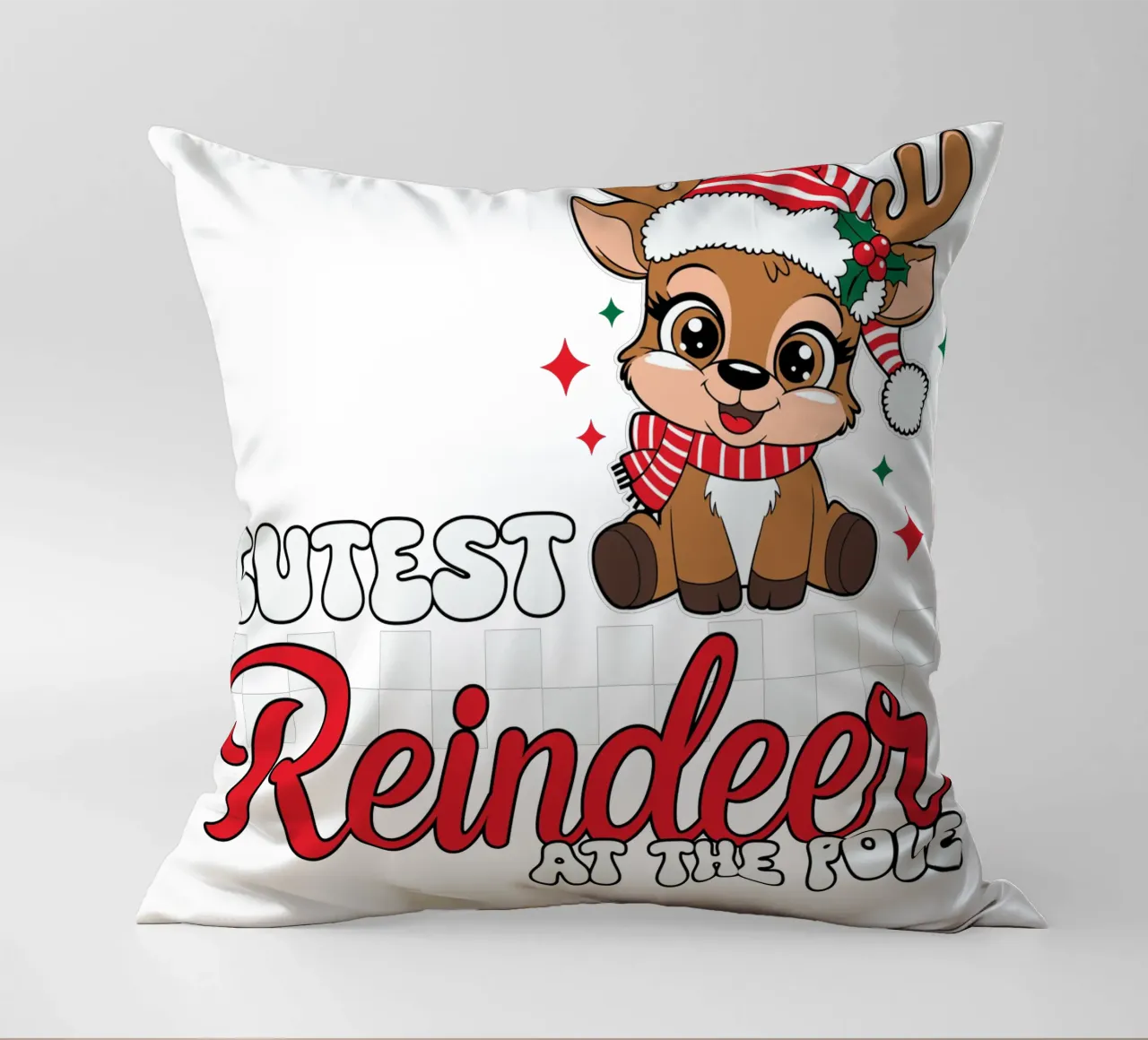 Coutest Reindeer at the Pole cuscino da edsonramosart