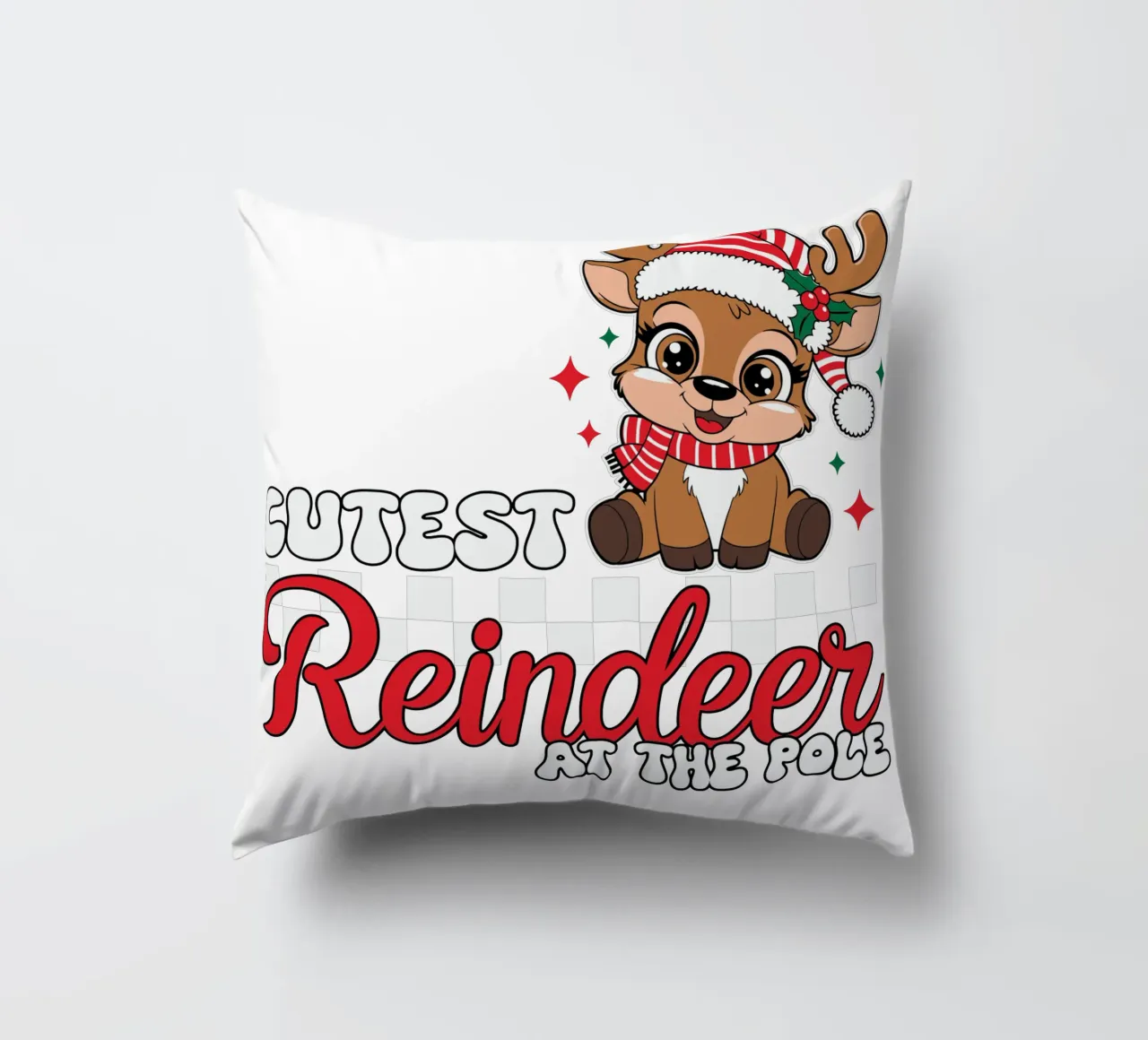 Coutest Reindeer at the Pole cuscino da edsonramosart
