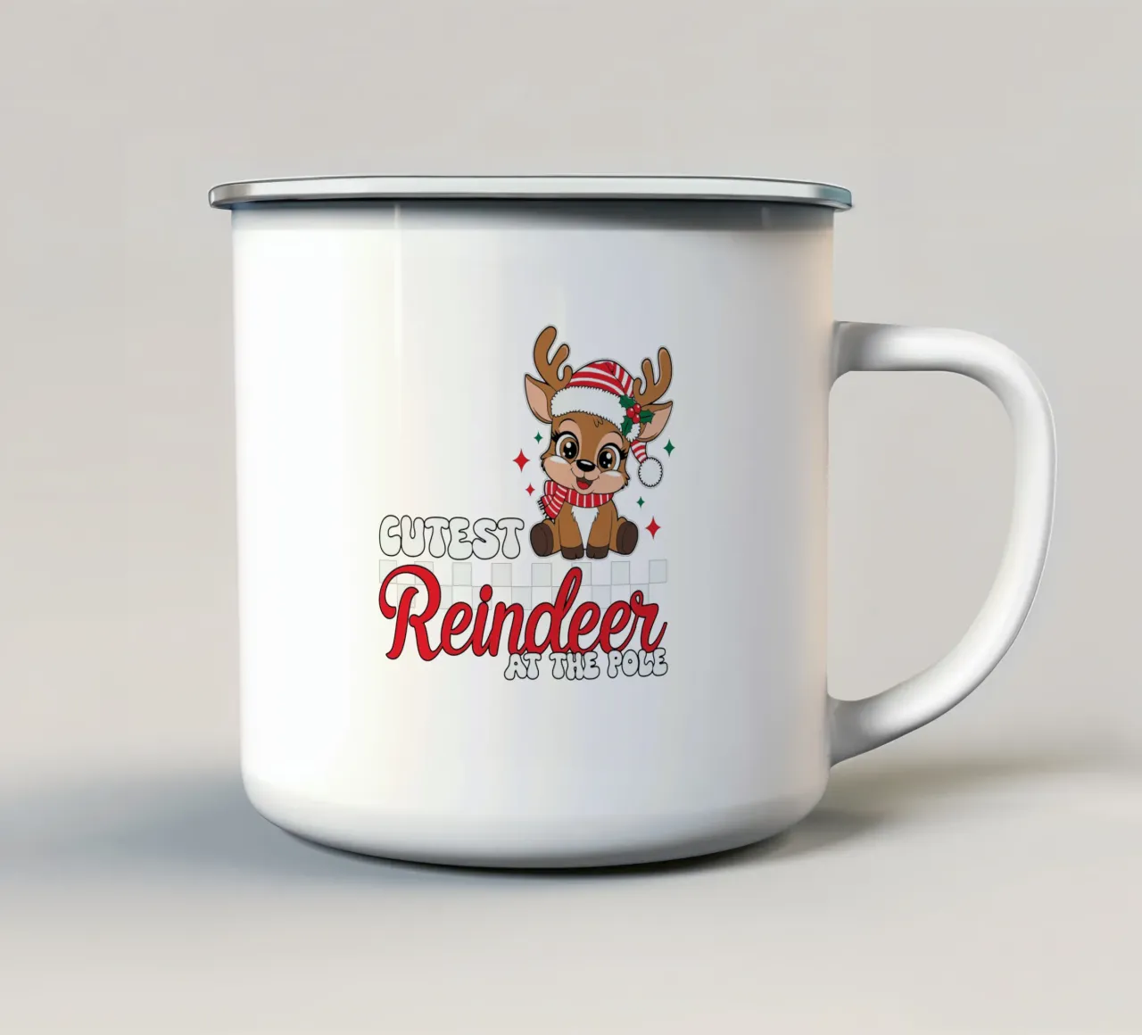Coutest Reindeer at the Pole emaille mok van edsonramosart