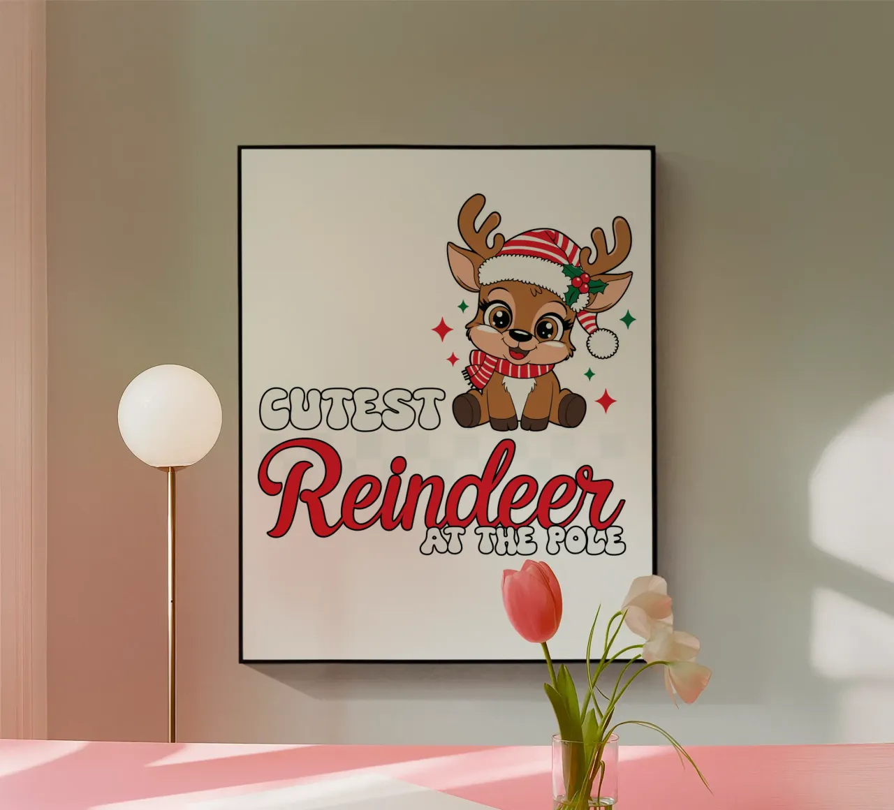 Coutest Reindeer at the Pole plexiglass da edsonramosart