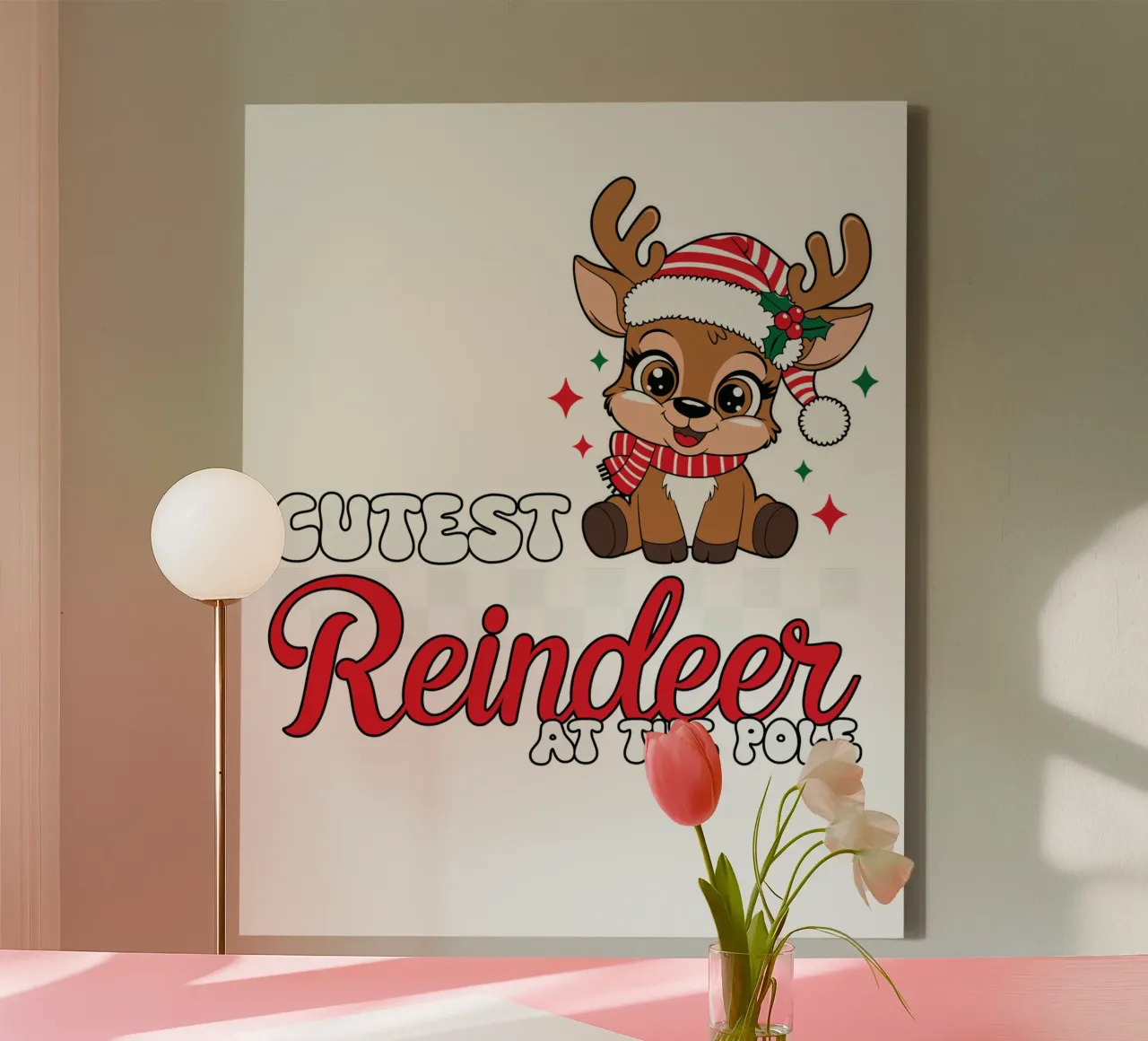 Coutest Reindeer at the Pole tela da edsonramosart