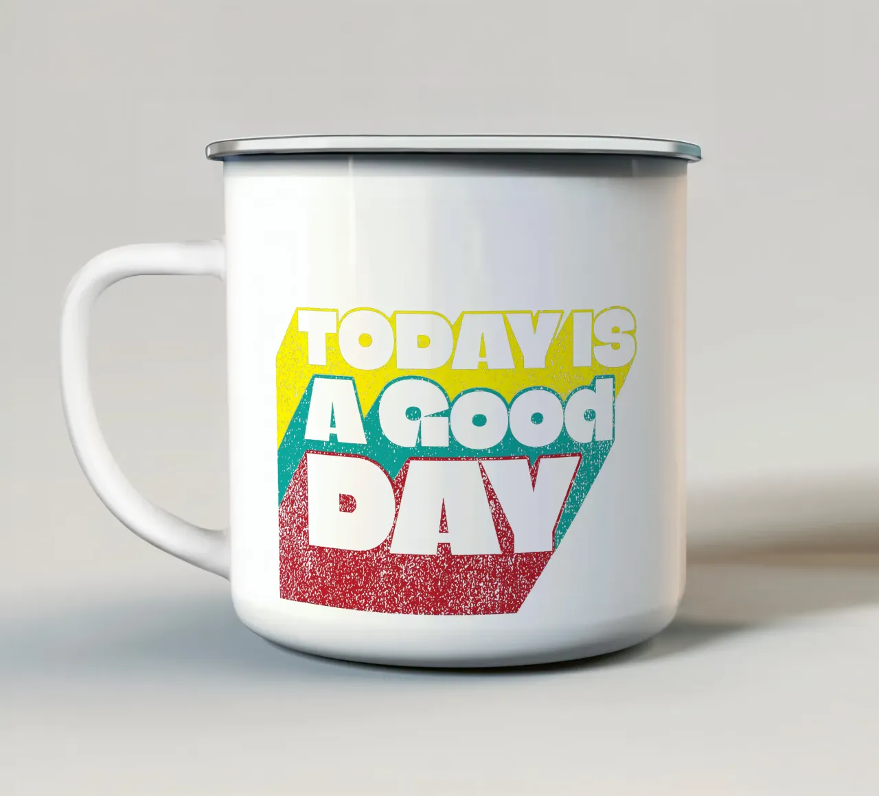 Oggi è un buon giorno tazza in smalto da Gunawan Rb