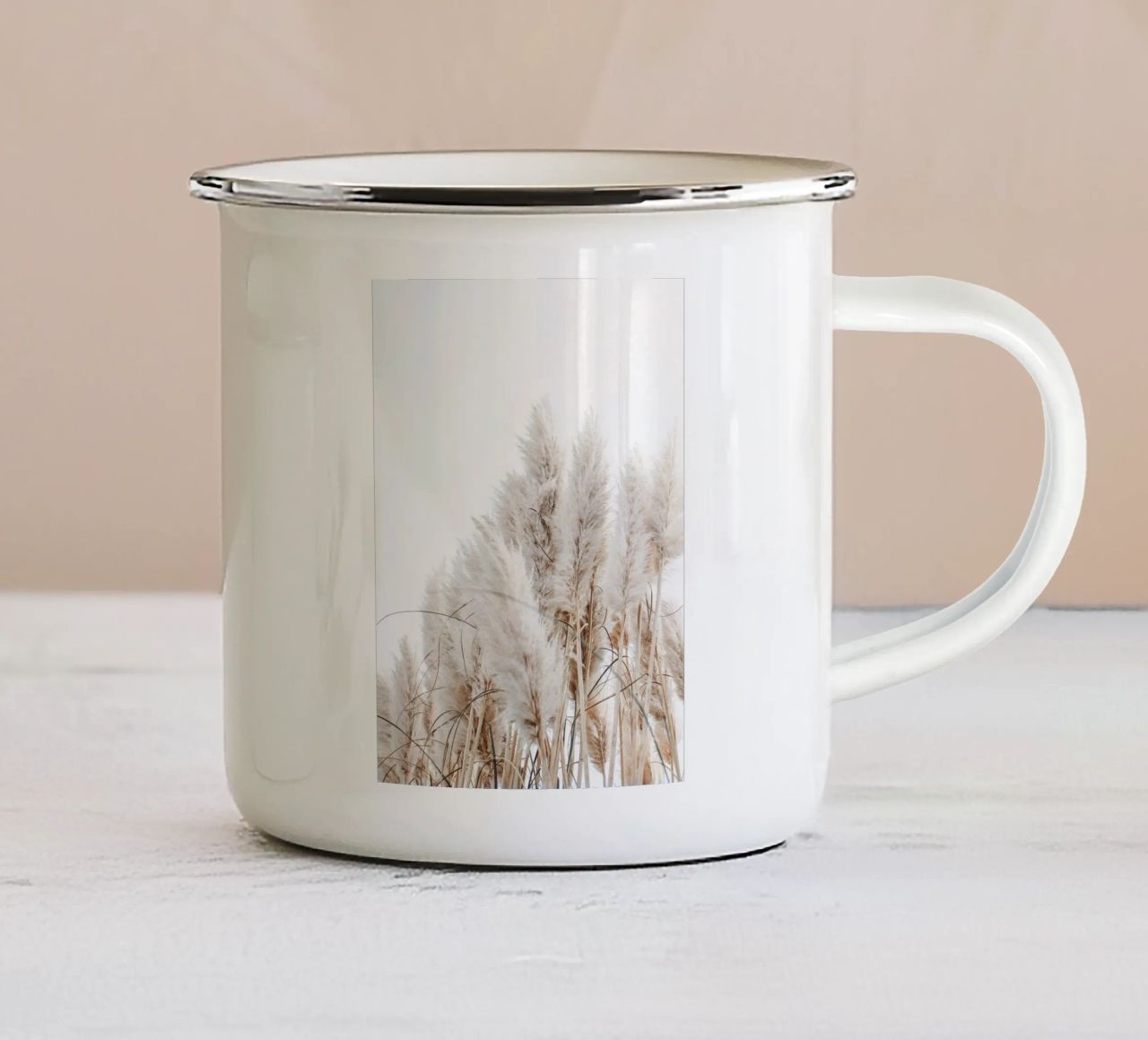 Delicata erba pampa in stile boho tazza in smalto da Whole©