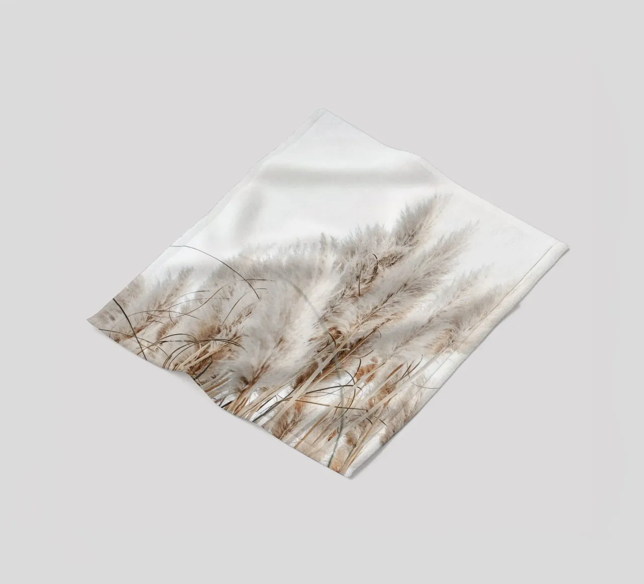 Delicate pampas grass in boho style fleece blanket by Whole©