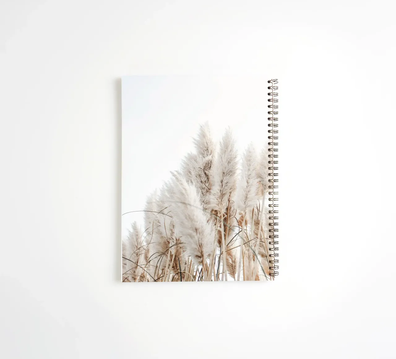 Delicate pampas grass in boho style spiral notebook by Whole©