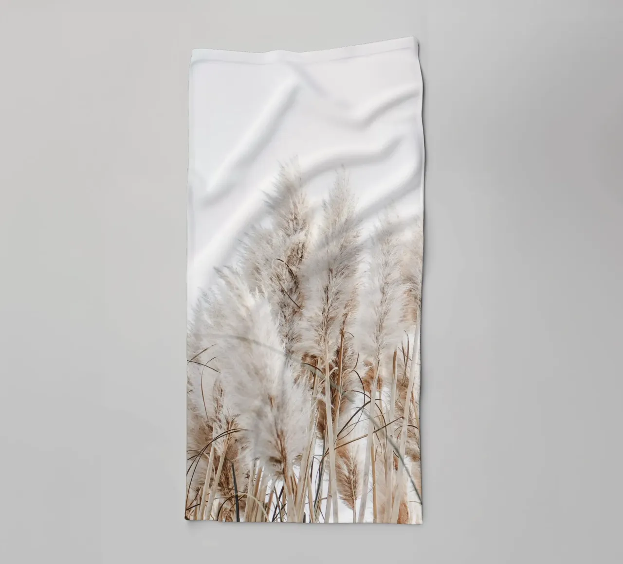 Delicate pampas grass in boho style towel by Whole©