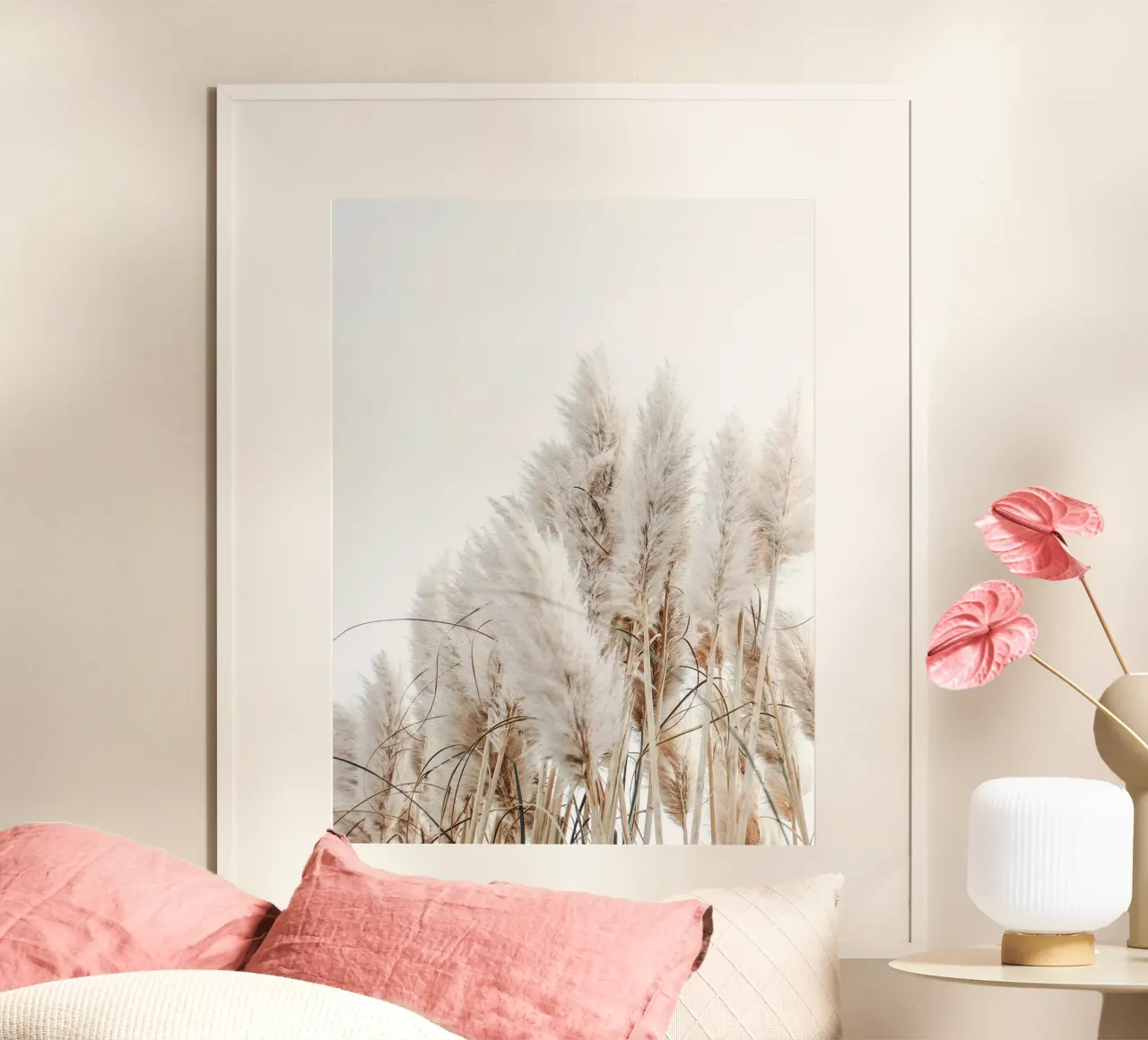 Delicata erba pampa in stile boho poster da Whole©