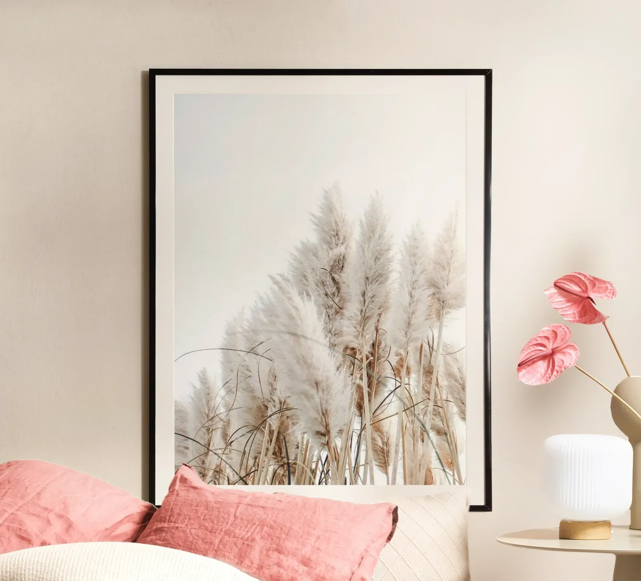 Delicata erba pampa in stile boho poster da Whole©