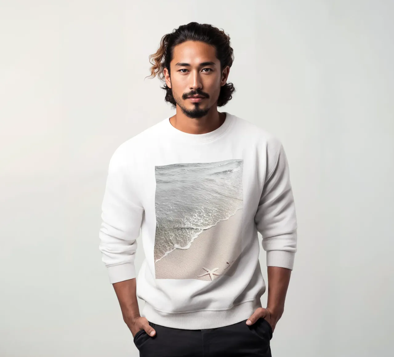 Plage douce avec étoiles de mer sweat de Whole©