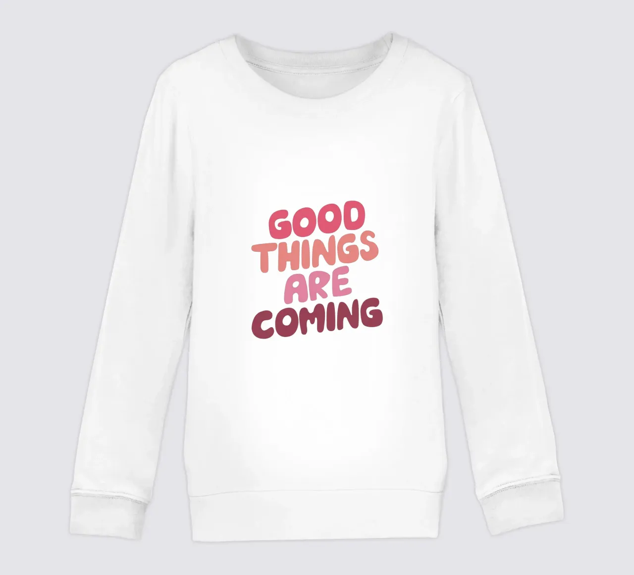 Le cose belle stanno arrivando Typografie Design in PInk felpa bambino da THE MOTIVATED TYPE