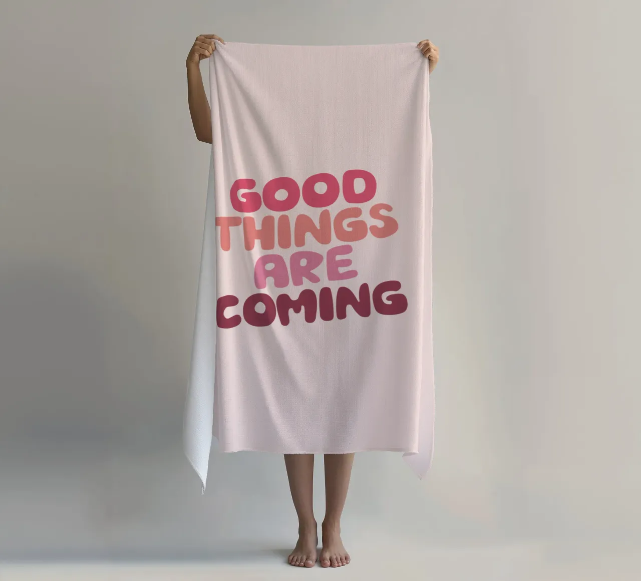 Le cose belle stanno arrivando Typografie Design in PInk telo mare da THE MOTIVATED TYPE