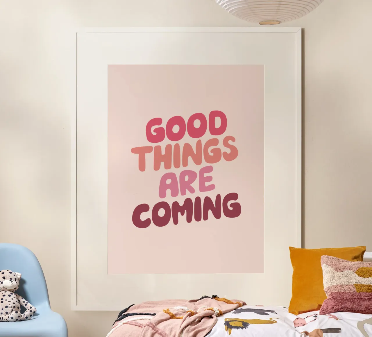 Le cose belle stanno arrivando Typografie Design in PInk carta hahnemühle da THE MOTIVATED TYPE