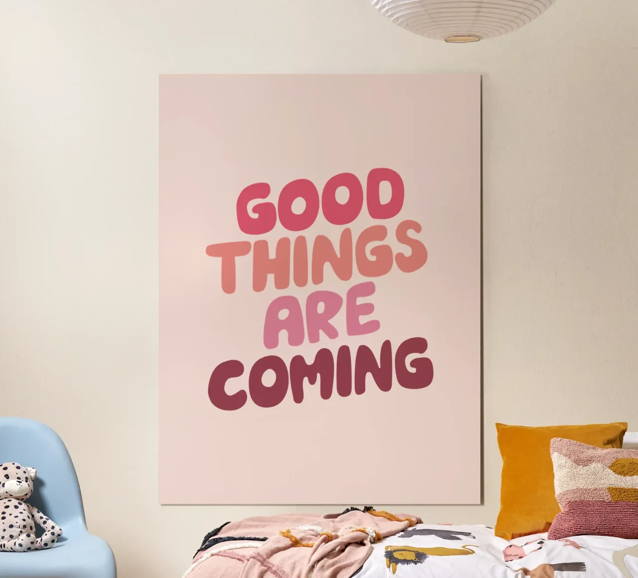 Le cose belle stanno arrivando Typografie Design in PInk carta hahnemühle da THE MOTIVATED TYPE