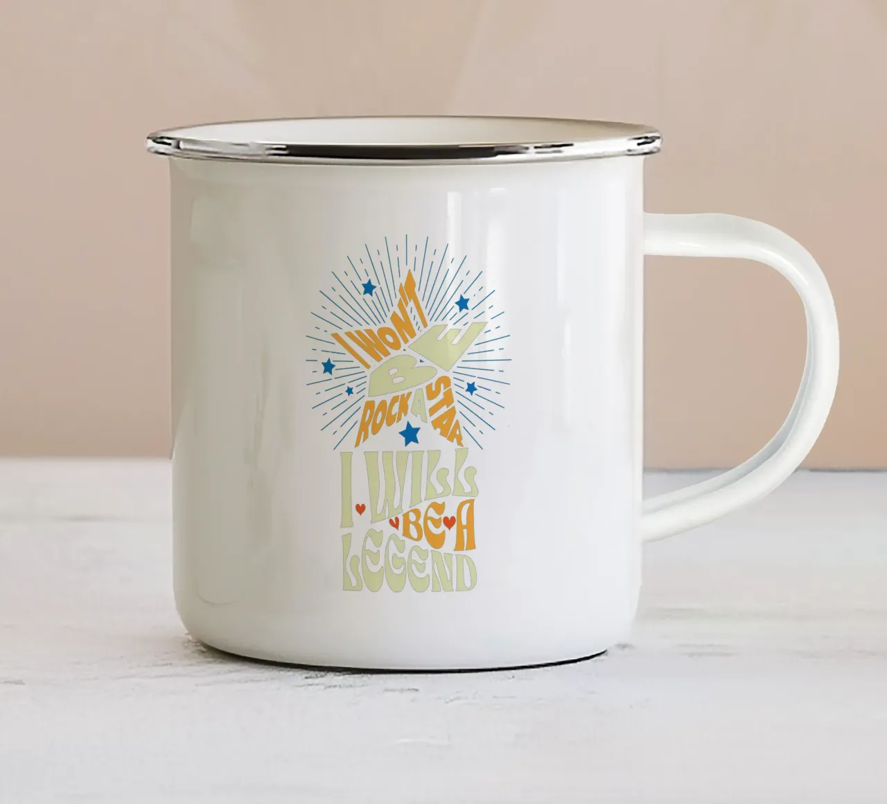 Non sarò una rockstar tazza in smalto da Gunawan Rb