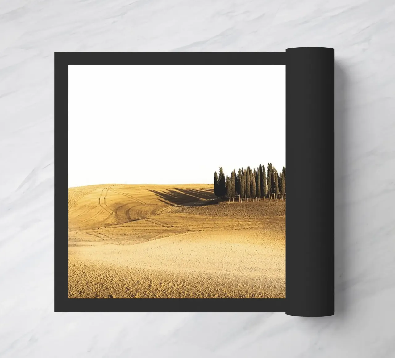 Tuscany landscape - Cypresses in the evening light doormat by Whole©