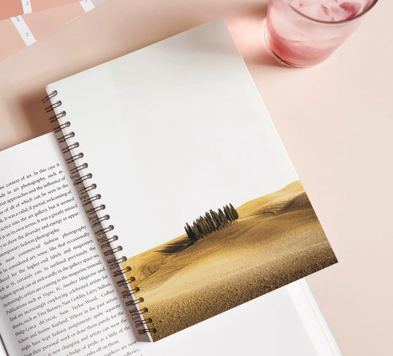 Tuscany landscape - Cypresses in the evening light spiral notebook by Whole©