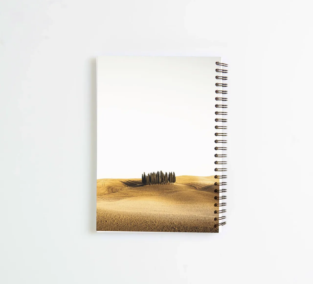 Tuscany landscape - Cypresses in the evening light spiral notebook by Whole©