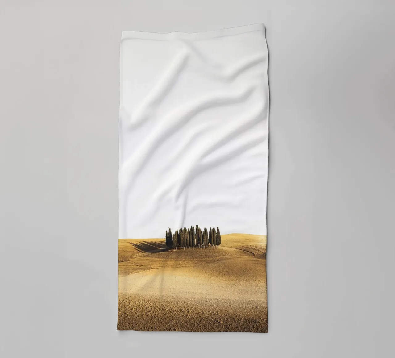Tuscany landscape - Cypresses in the evening light towel by Whole©