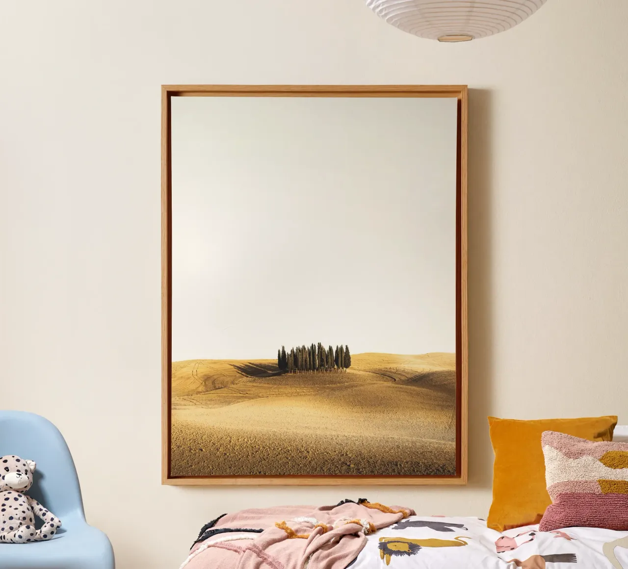 Toscaans landschap - Cipressen in het avondlicht canvas van Whole©