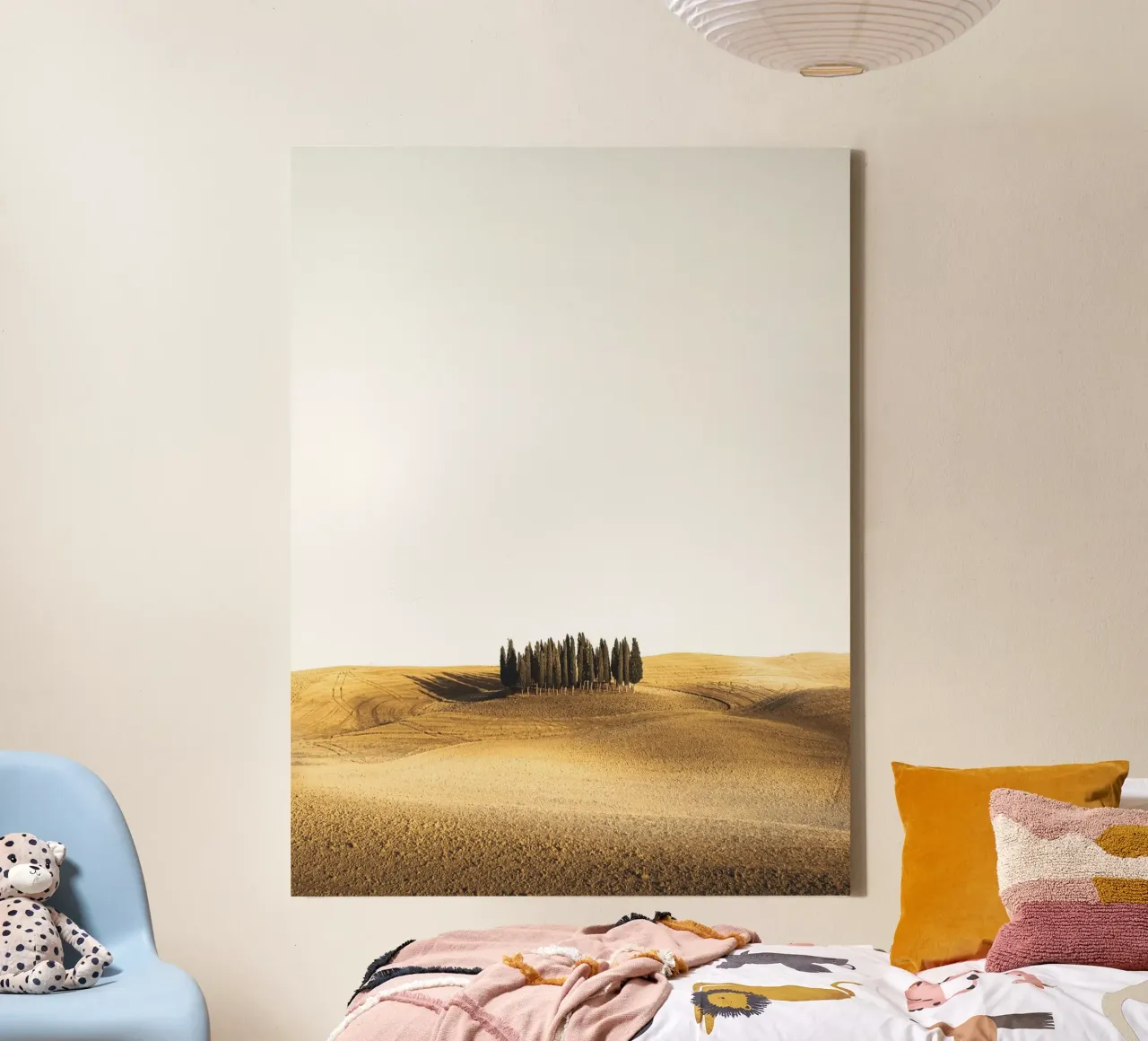 Toscaans landschap - Cipressen in het avondlicht canvas van Whole©