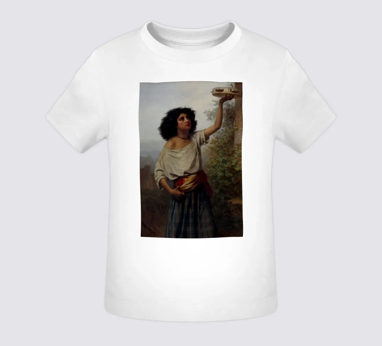 Joven gitana con pandereta - Kārlis Teodors Hūns camiseta de bebé de William Store