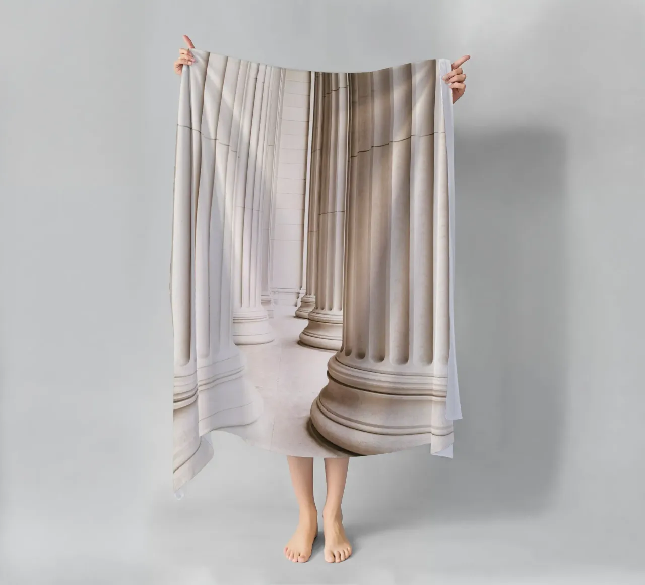 Classic architecture - Timeless column gallery beach towel by Whole©