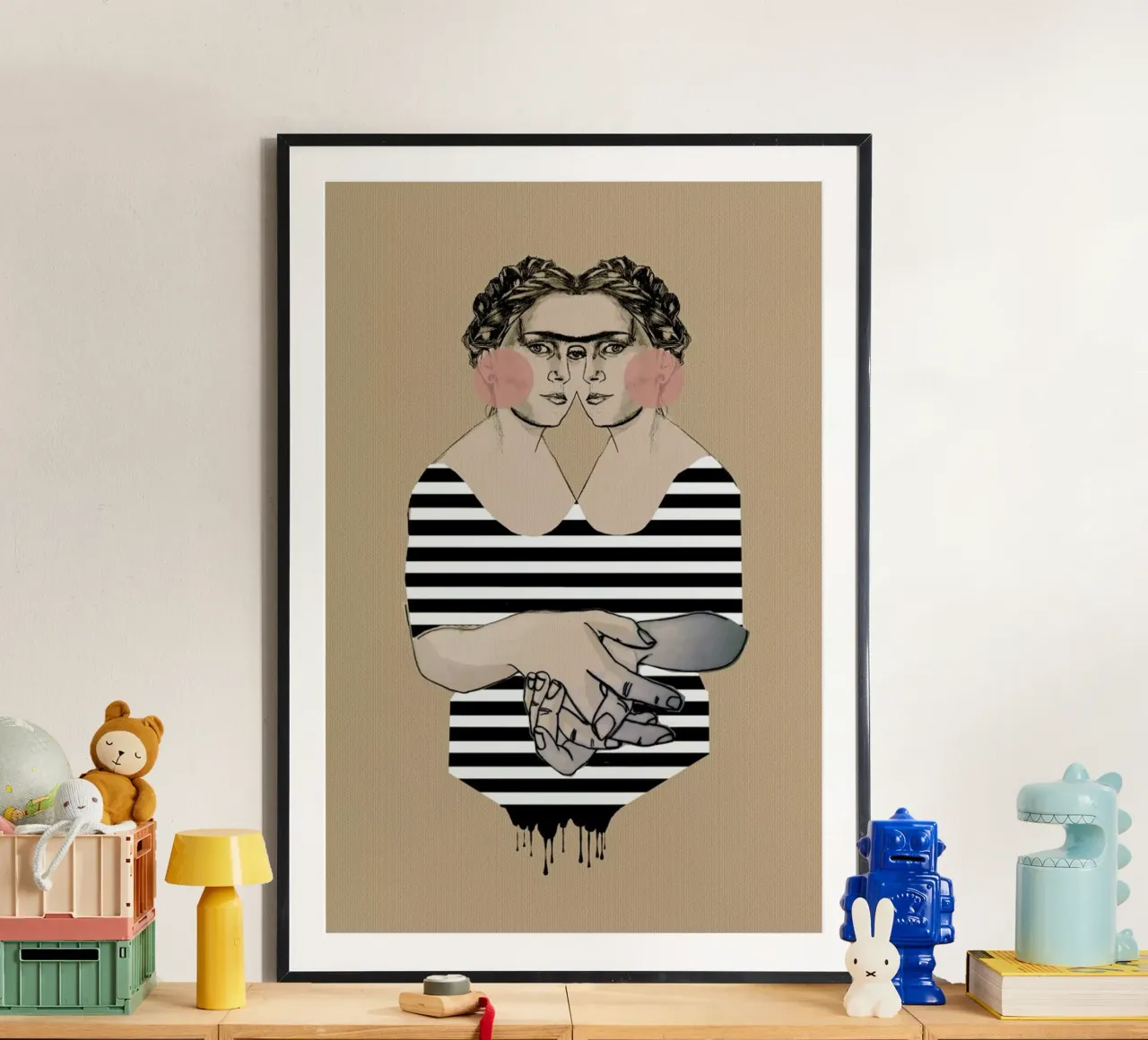 Stripes 2 poster con telaio in alluminio da Agnes KR Patience