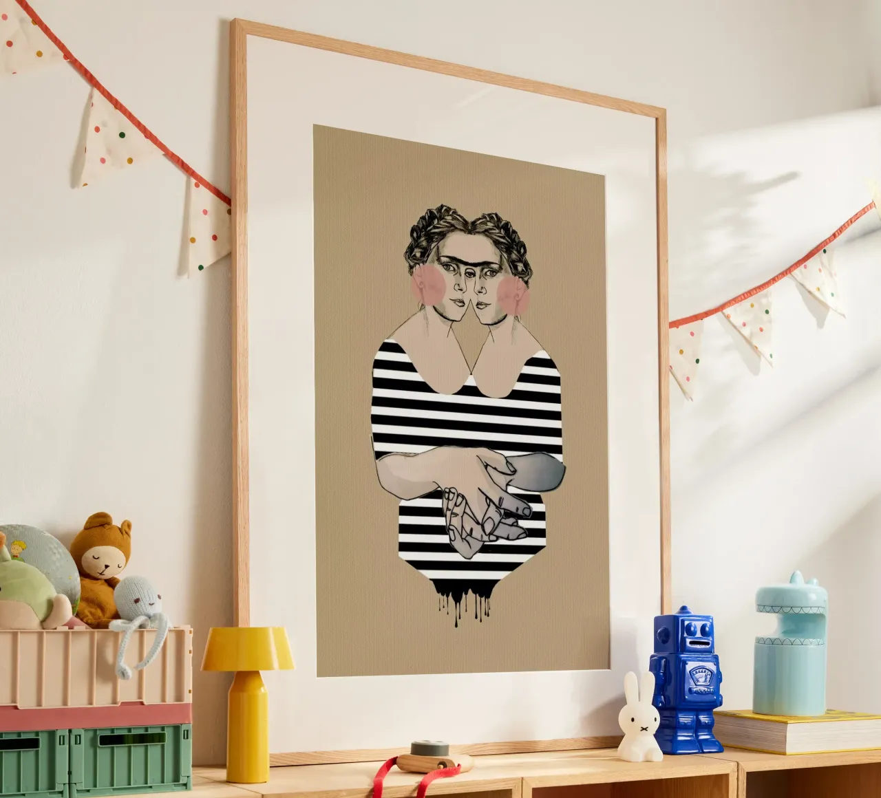 Stripes 2 poster con telaio in alluminio da Agnes KR Patience