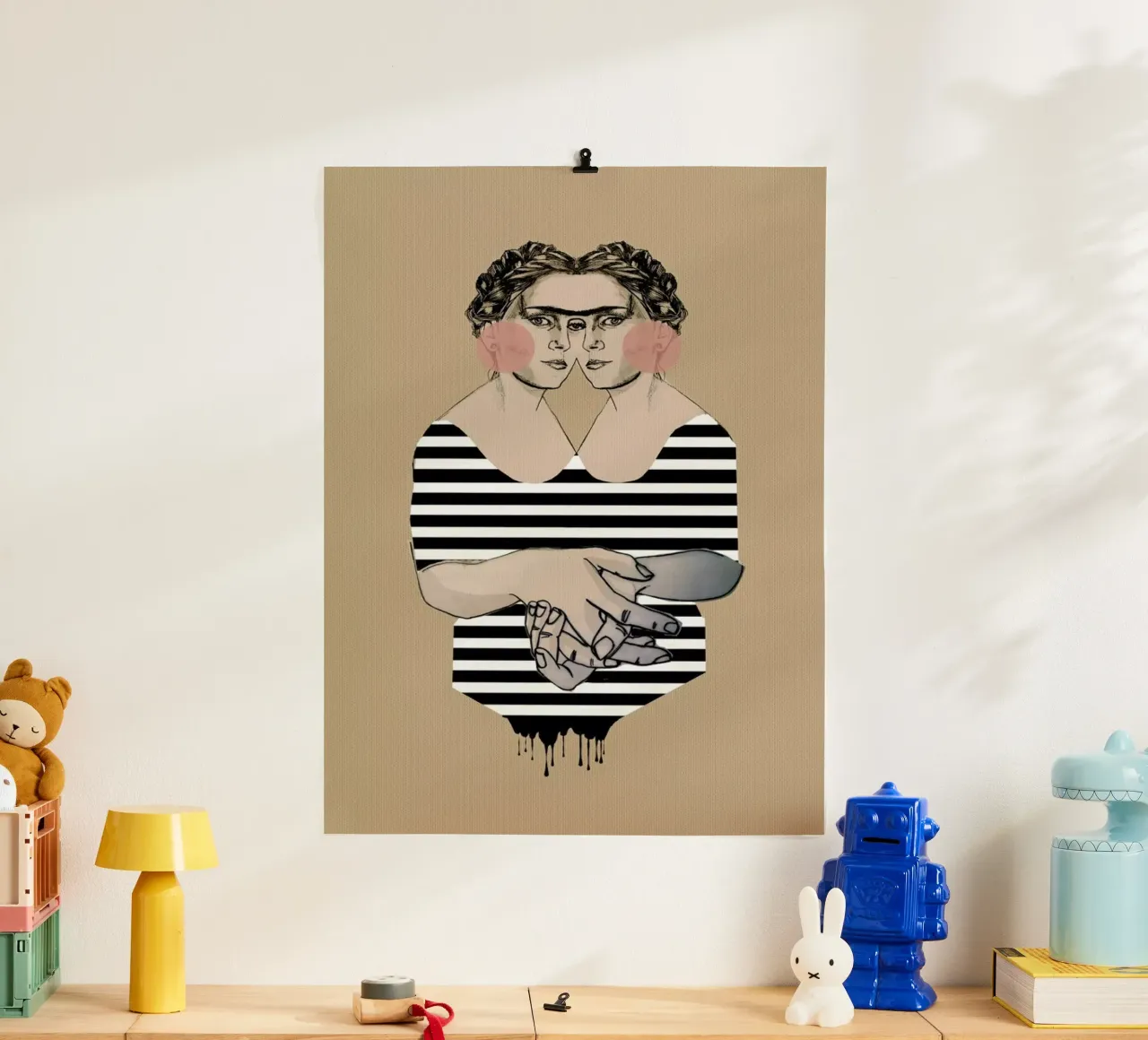 Stripes 2 poster con telaio in alluminio da Agnes KR Patience