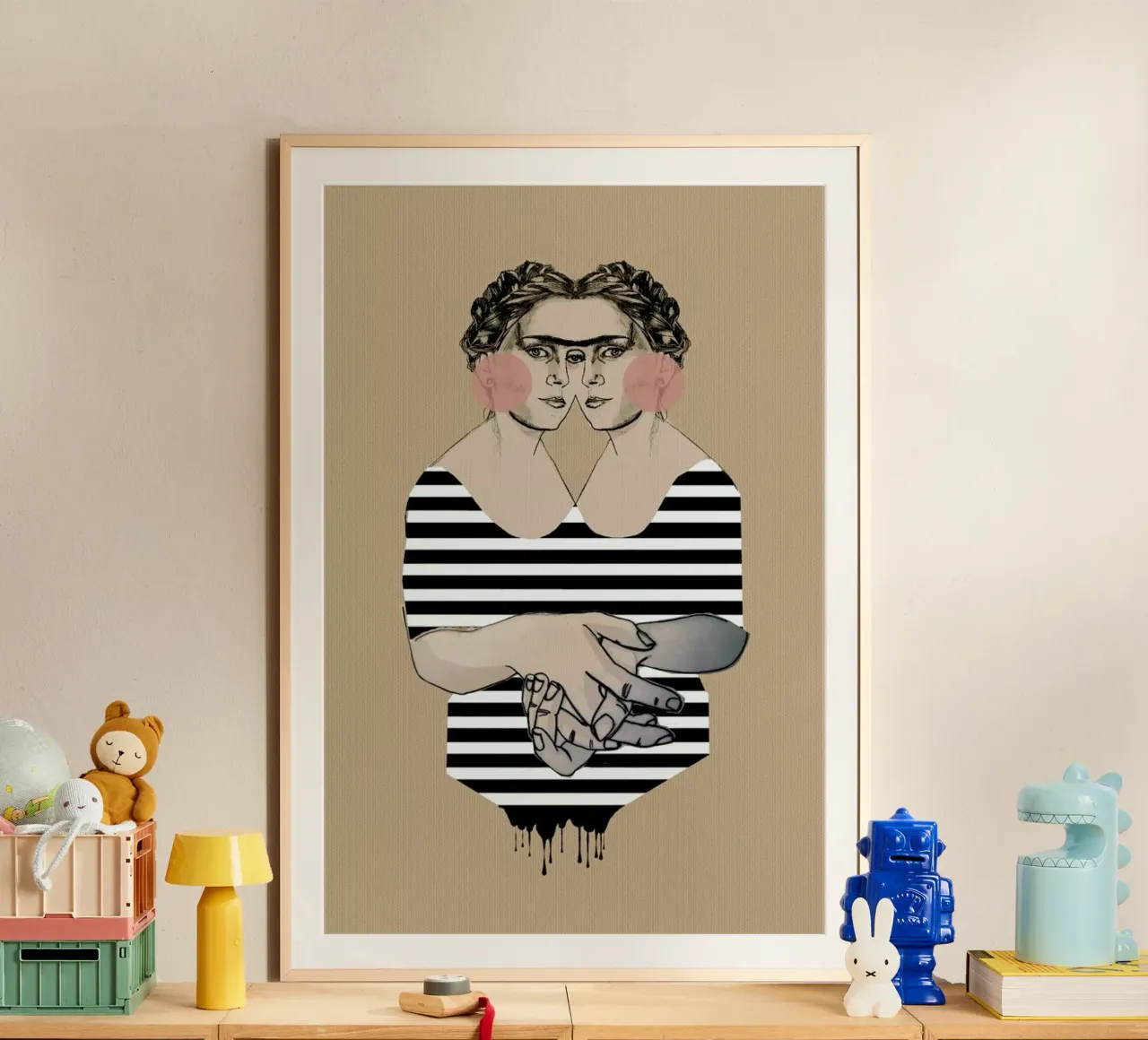 Stripes 2 poster con telaio in alluminio da Agnes KR Patience