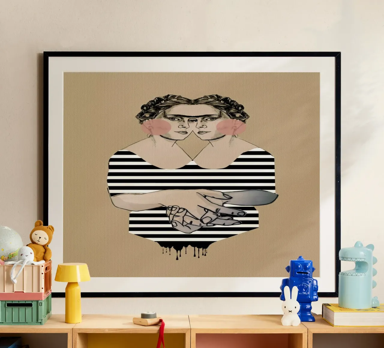 Stripes 2 poster con telaio in alluminio da Agnes KR Patience