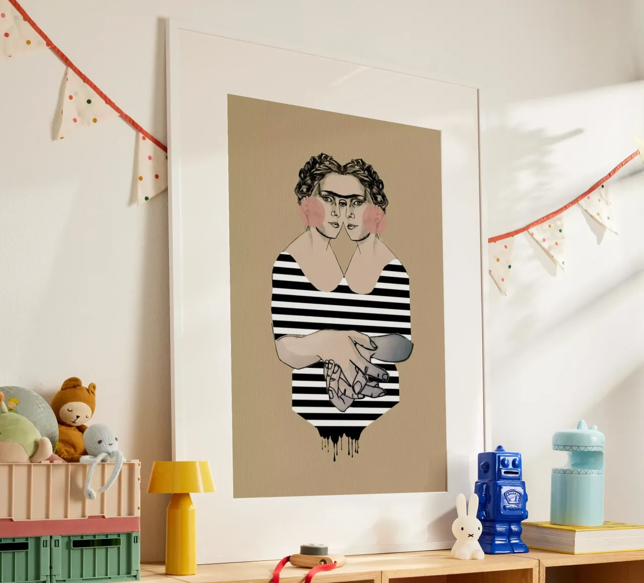 Stripes 2 poster con telaio in alluminio da Agnes KR Patience