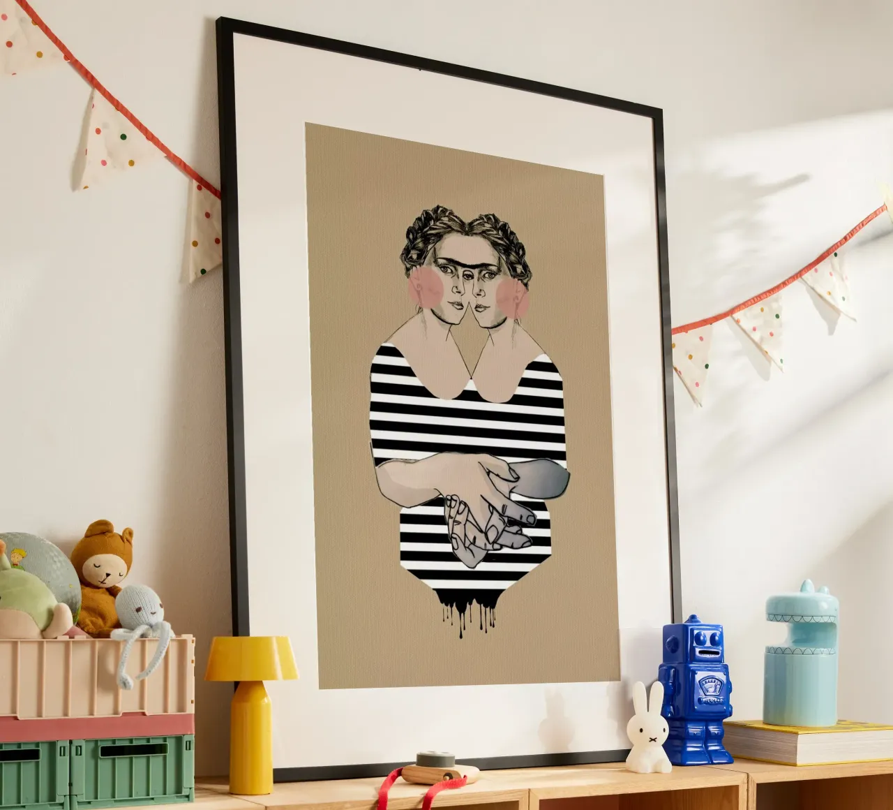 Stripes 2 poster con telaio in alluminio da Agnes KR Patience